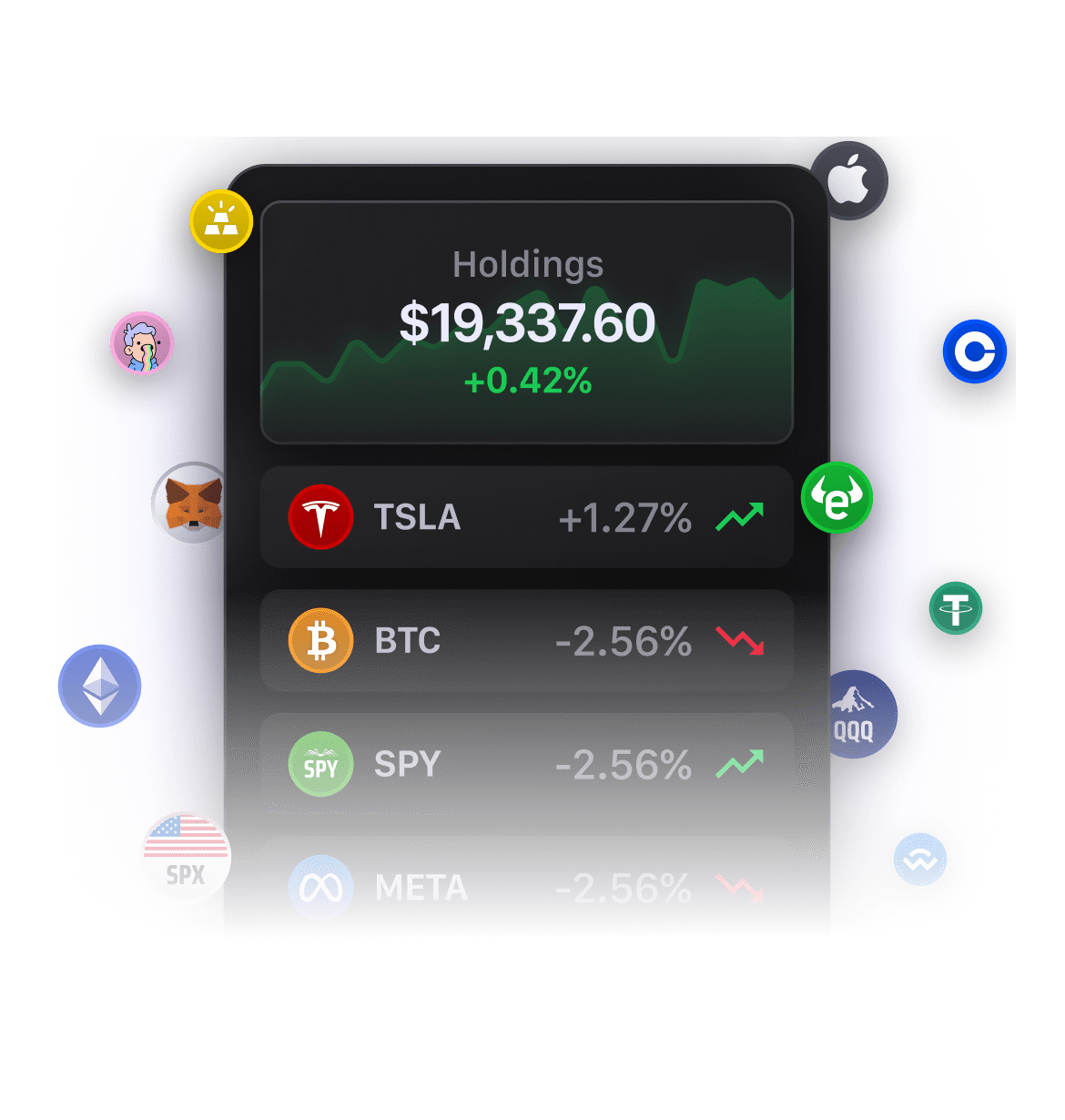 Blockbull Trade app with assets you can track.